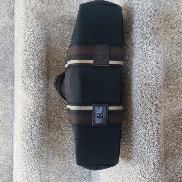 Hermes Rare Canvas Tote Stylish Black Tote Bag with Striped Handles Small - Picture 5 of 16